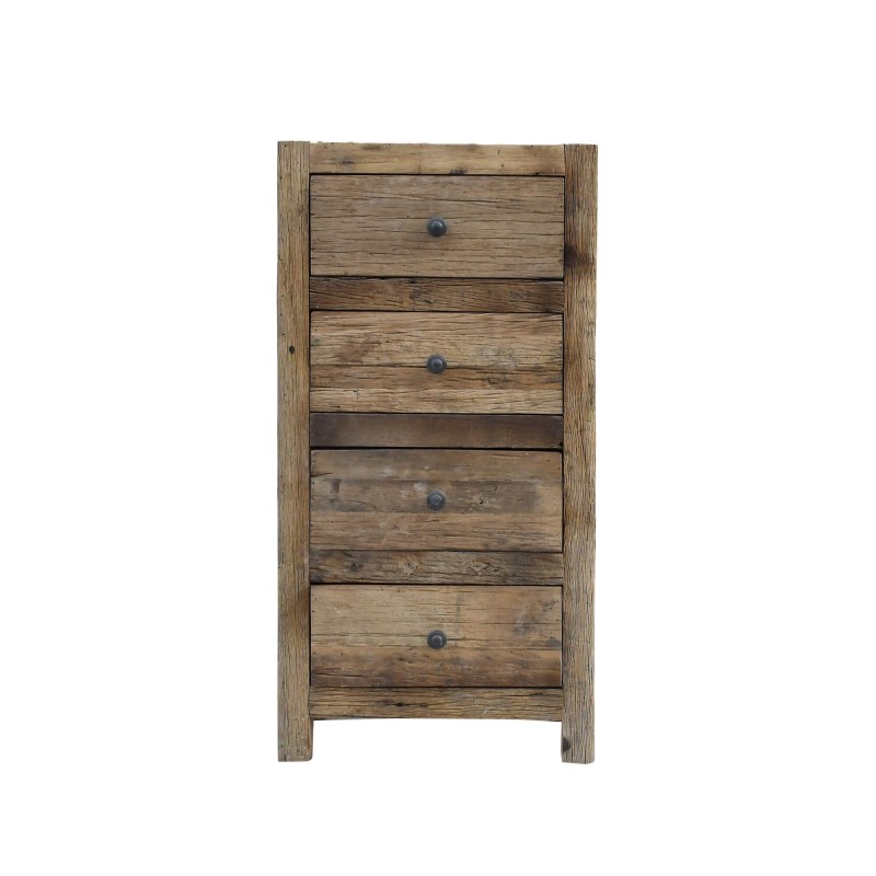 Commode en bois foncé brut et ancien - Antique