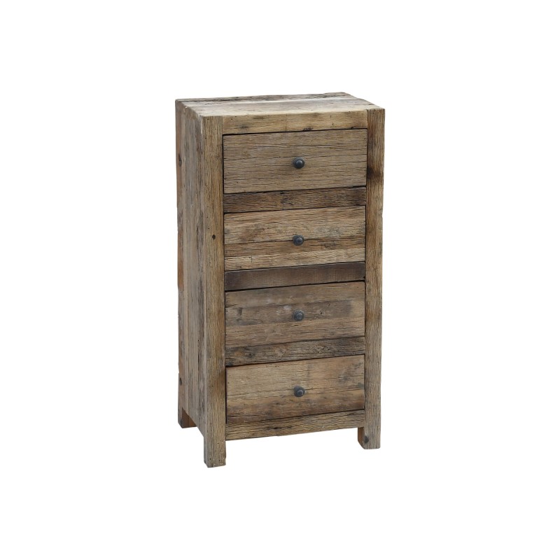 Commode en bois foncé brut et ancien - Antique