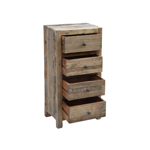 Commode en bois foncé brut et ancien - Antique
