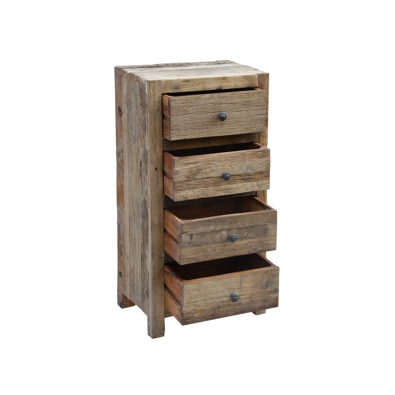 Commode en bois foncé brut et ancien - Antique