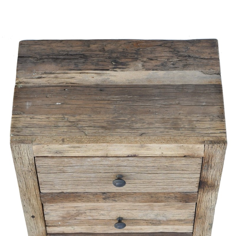 Commode en bois foncé brut et ancien - Antique