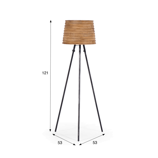 Lampe sur pied en bois naturel - Nomade