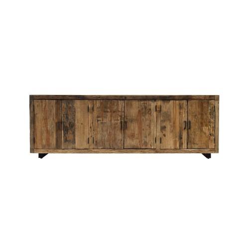 Enfilade en bois foncé brut et ancien 220 cm - Antique