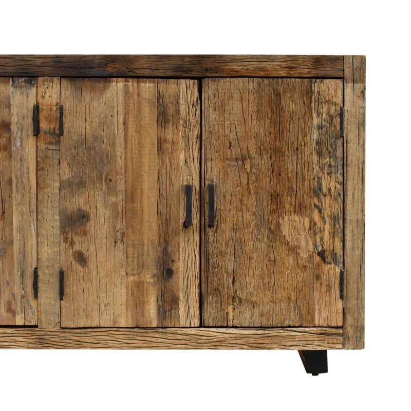 Enfilade en bois foncé brut et ancien 220 cm - Antique