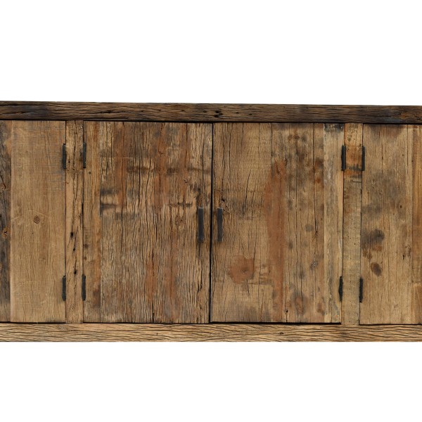 Enfilade en bois foncé brut et ancien 220 cm - Antique