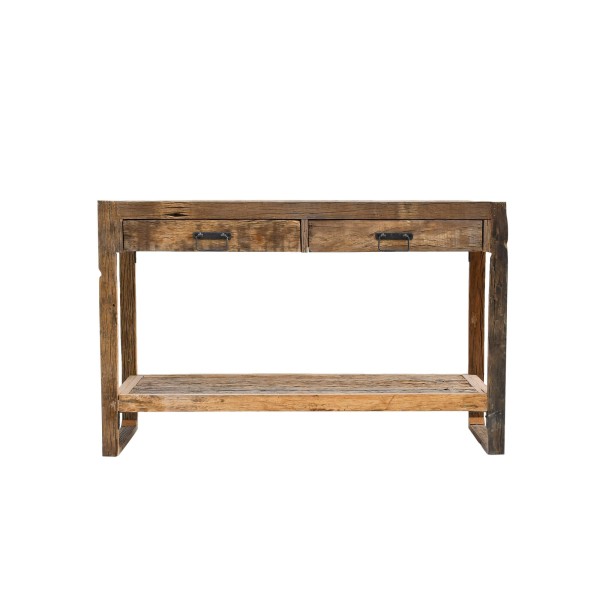 Console en bois massif brut et ancien - Antique
