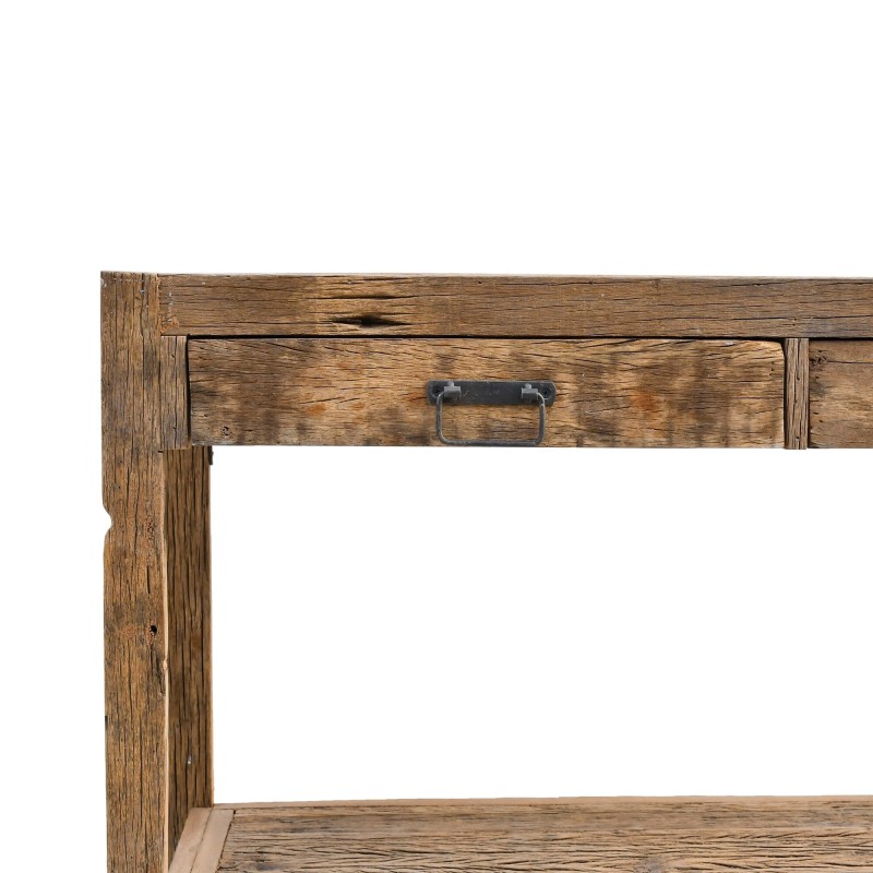 Console en bois massif brut et ancien - Antique