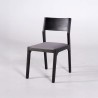 Chaise noire en bois naturel et tissu gris - Elegance