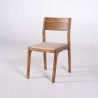 Chaise en bois naturel et tissu beige - Elegance