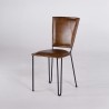 Chaise vintage métal et cuir marron - Smart