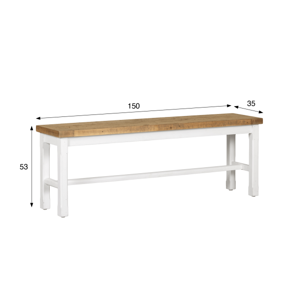Banc en bois et blanc en pin massif - Mayfield