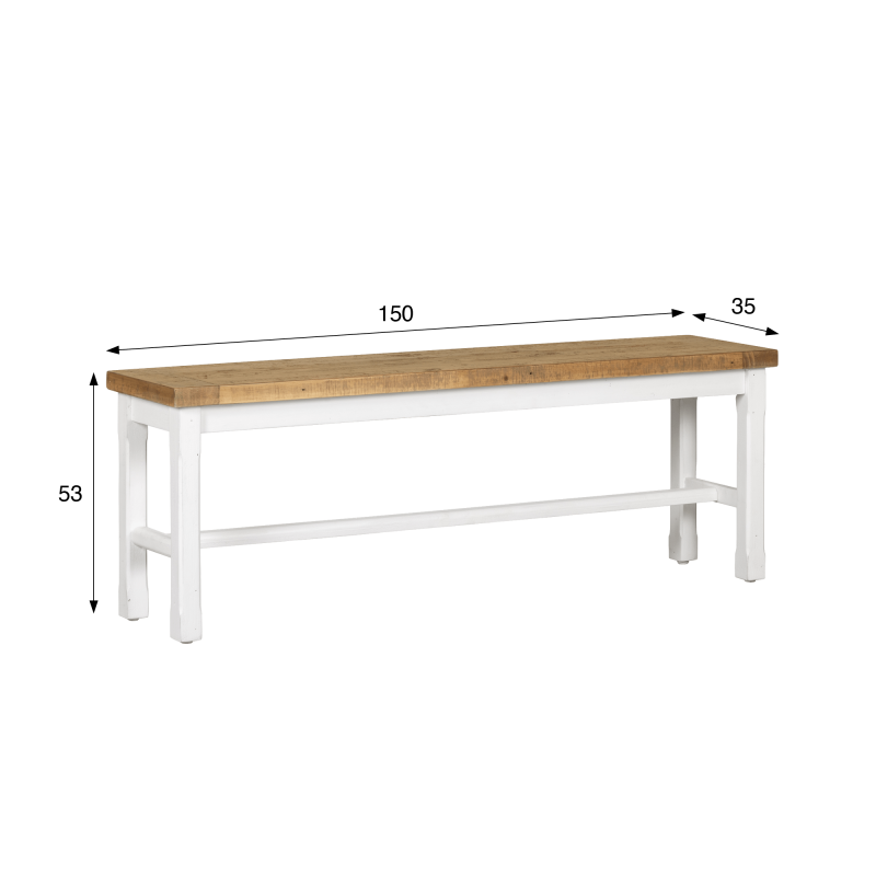 Banc en bois et blanc en pin massif - Mayfield