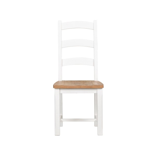 Chaise de salle à manger bois et blanc en pin - Mayfield