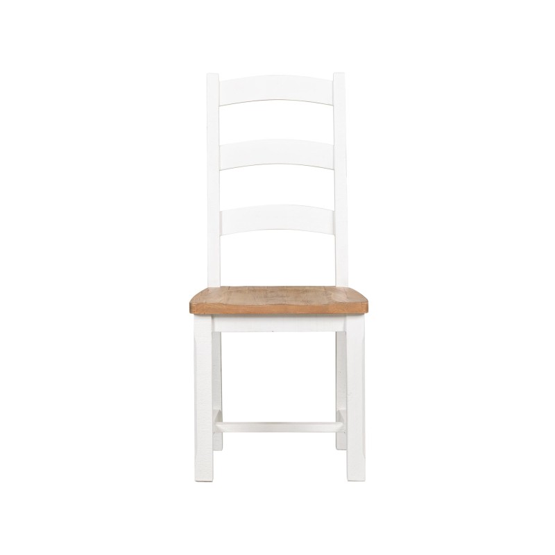 Chaise de salle à manger bois et blanc en pin - Mayfield