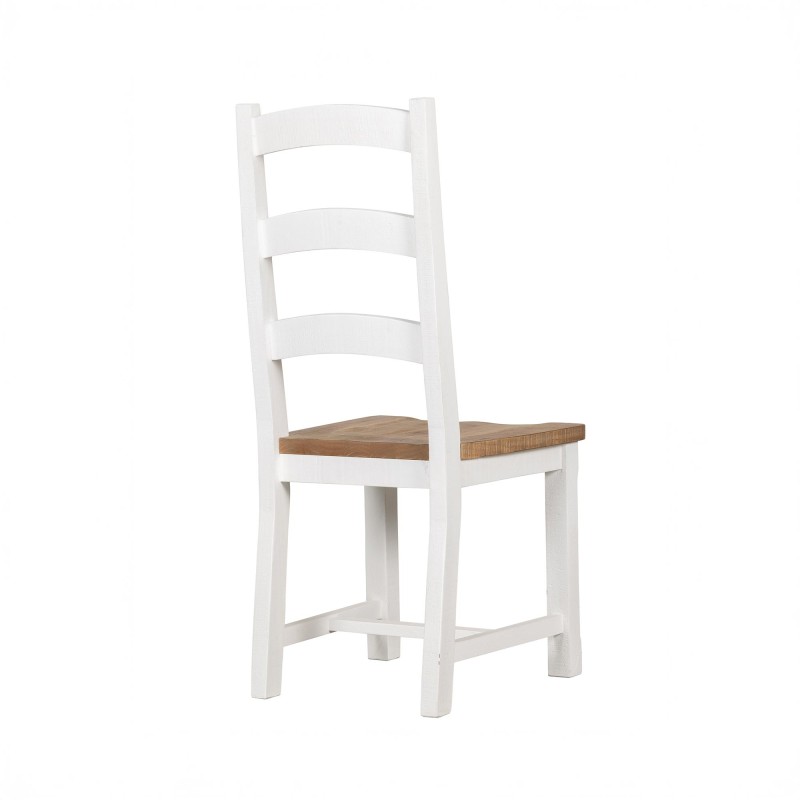 Chaise de salle à manger bois et blanc en pin - Mayfield