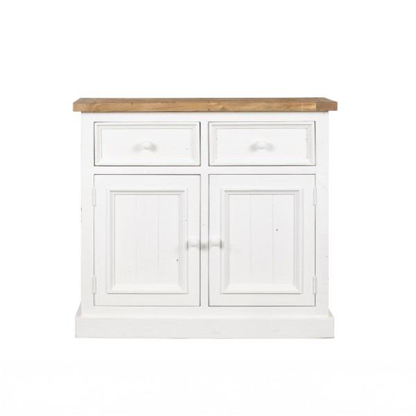 Buffet blanc en bois massif de pin 100 cm - Mayfield