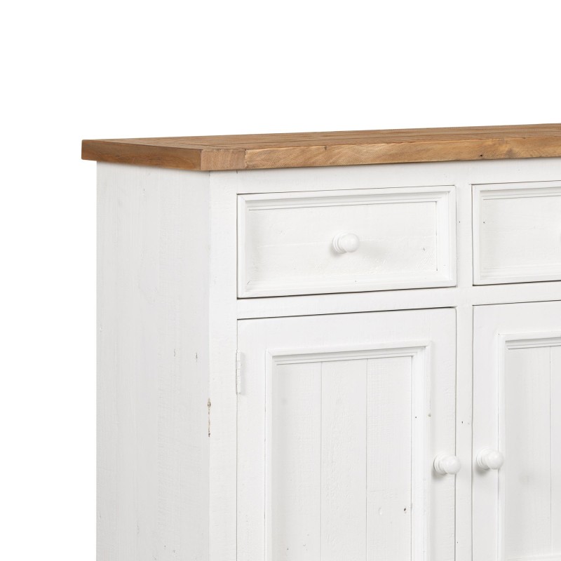 Buffet blanc en bois massif de pin 100 cm - Mayfield