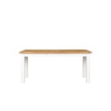 Table à manger extensible blanche en bois massif de pin - Mayfield