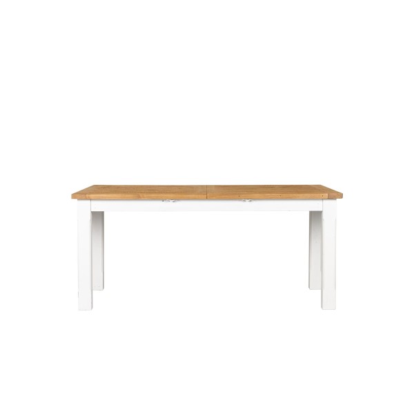 Table à manger extensible blanche en bois massif de pin - Mayfield