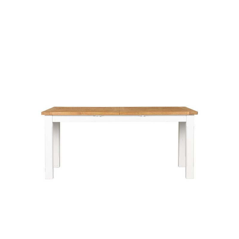 Table à manger extensible blanche en bois massif de pin - Mayfield