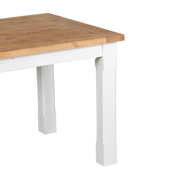 Table à manger carrée blanche en bois massif de pin - Mayfield