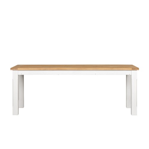 Table à manger bois et blanche en pin massif - Mayfield
