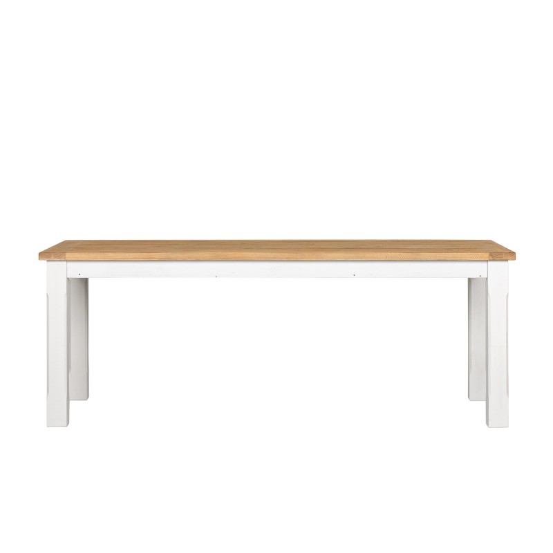Table à manger bois et blanche en pin massif - Mayfield