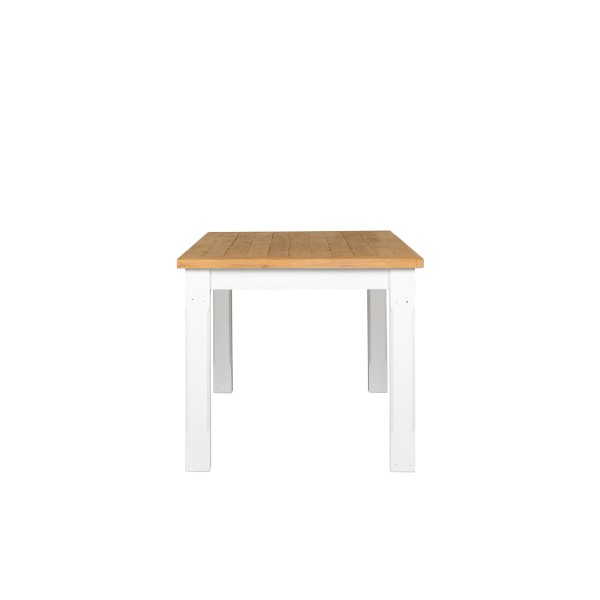 Table à manger bois et blanche en pin massif - Mayfield