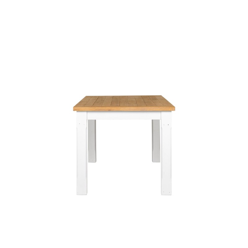 Table à manger bois et blanche en pin massif - Mayfield