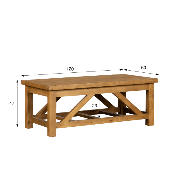 Table basse en bois massif naturel de pin - Richwood
