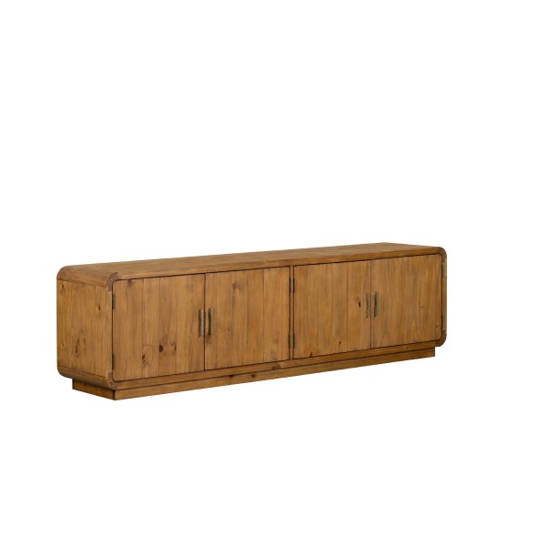 Meuble TV en bois massif naturel de pin 200 cm - Valdora
