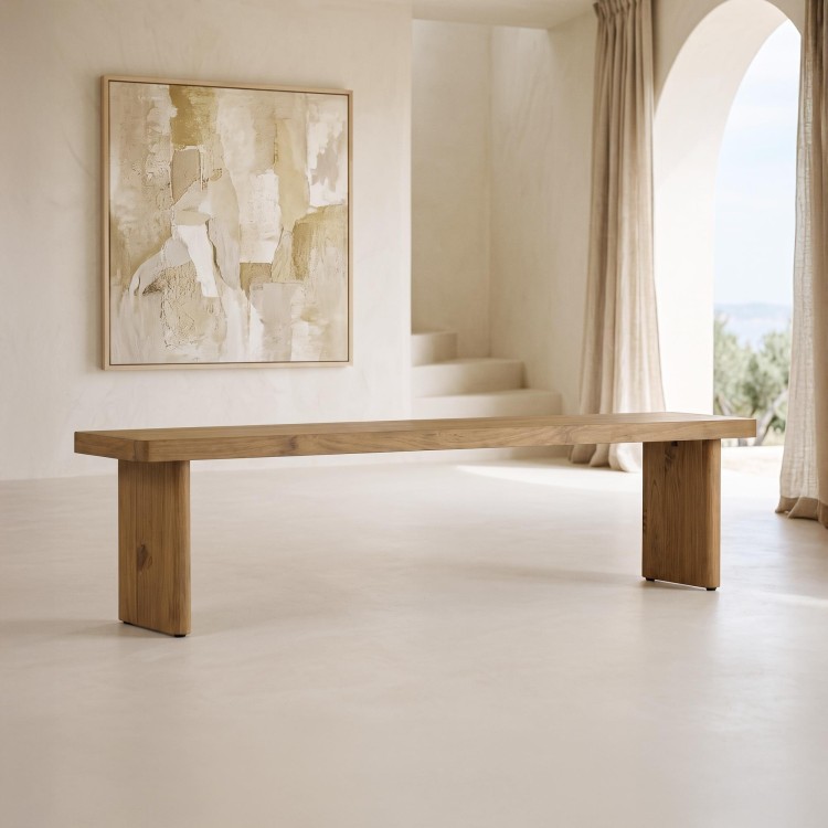 Banc en bois massif naturel de pin - Valdora