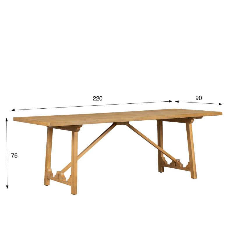 Table à manger en bois massif naturel de pin - Ashford