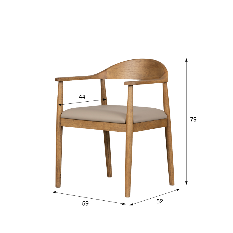 Chaise de salle à manger en bois massif - Valdora