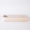 Vasque de salle de bain rectangulaire en terrazzo blanc 60 x 30 cm - Motu