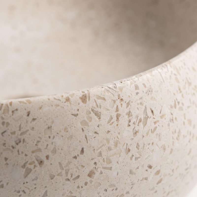 Vasque de salle de bain ovale en terrazzo blanc 60 x 40 cm - Aroha