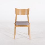 Chaise de salle à manger en hêtre naturel et tissu gris - Svea