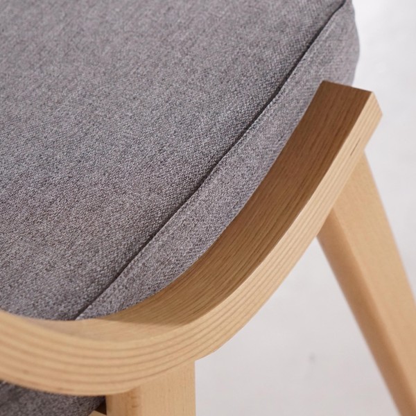 Chaise de salle à manger en hêtre naturel et tissu gris - Svea