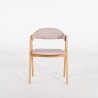 Chaise en bois naturel et tissu bouclé beige - Lykke