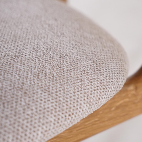 Chaise en bois massif de chêne et tissu beige - Skaga