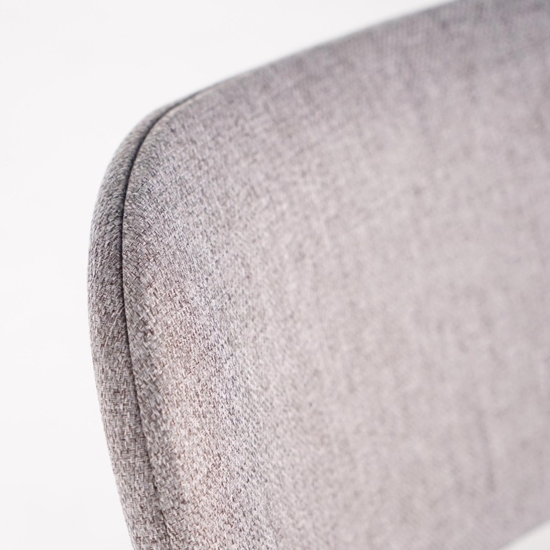Chaise de salle à manger en bois massif finition noir et tissu gris - Svala