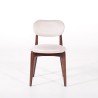 Chaise de salle à manger en bois massif finition noyer et tissu beige - Svala
