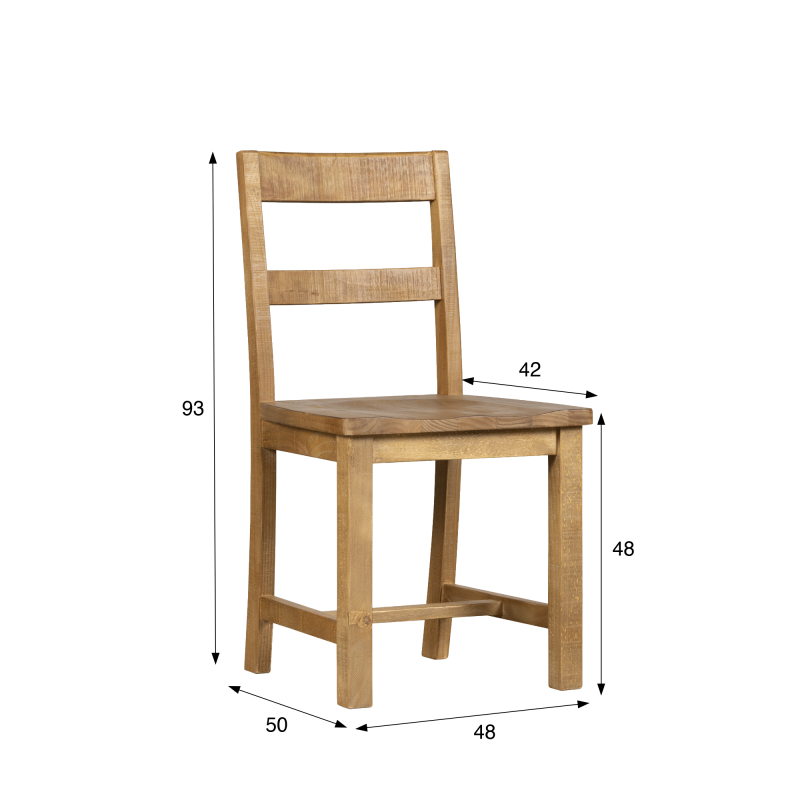 Chaise de salle à manger en bois massif de pin - Richwood