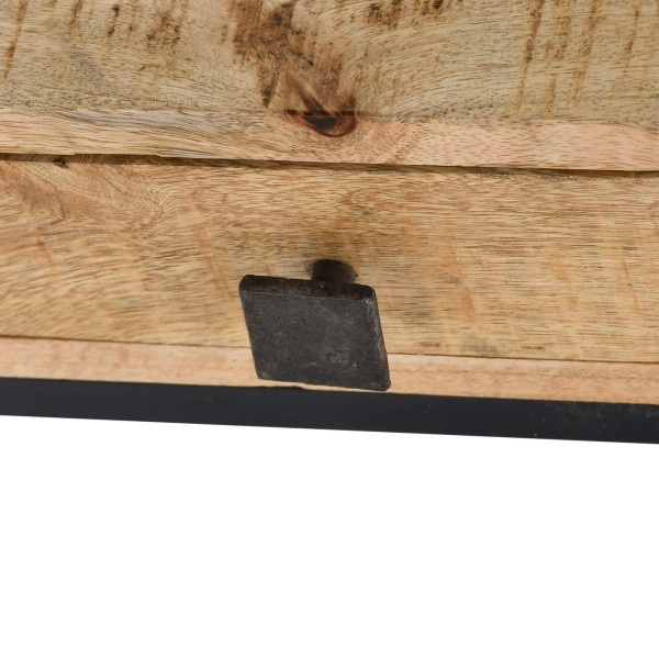 Table basse en bois massif de manguier et structure en métal