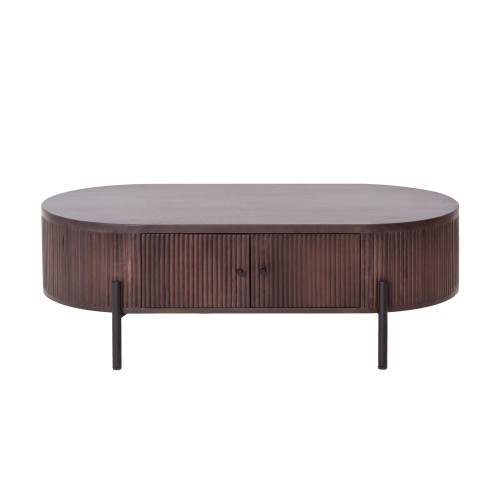 Table basse moderne en bois massif marron - Sohana