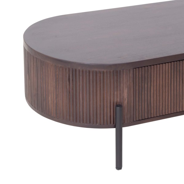 Table basse moderne en bois massif marron - Sohana
