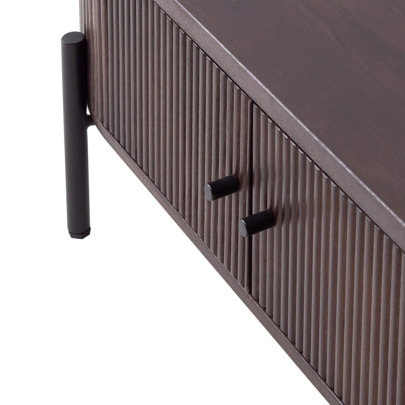Table basse moderne en bois massif marron - Sohana