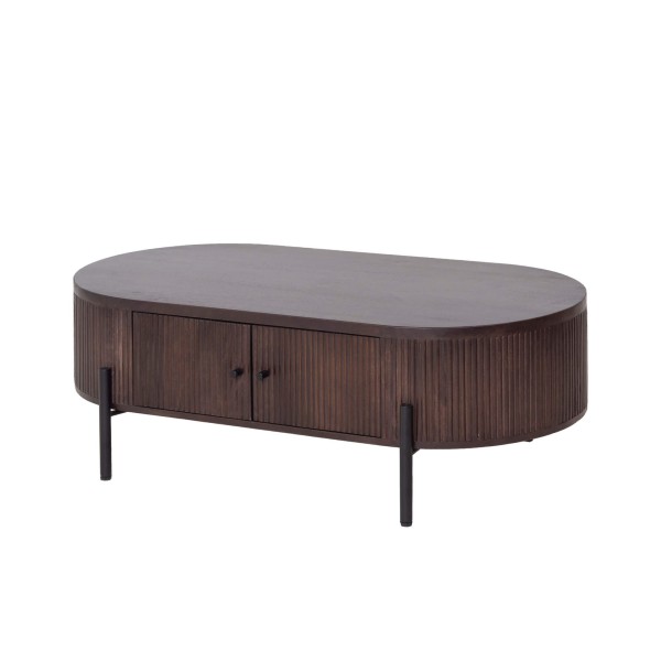 Table basse moderne en bois massif marron - Sohana