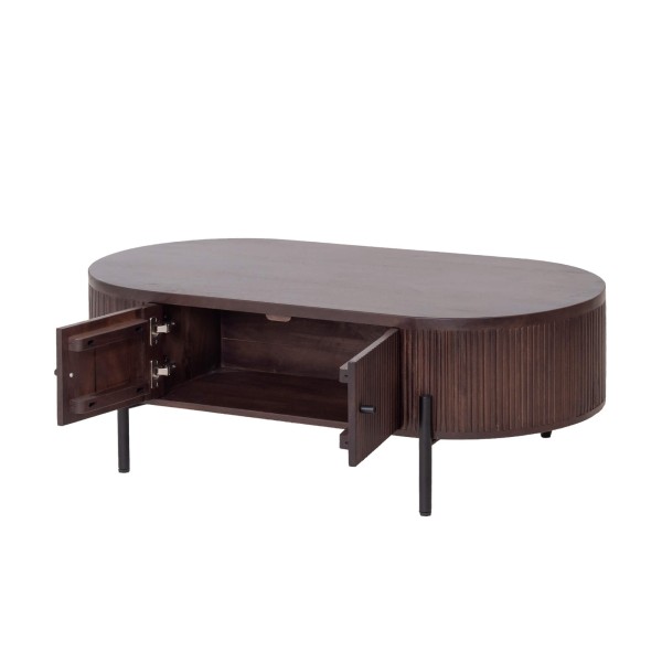 Table basse moderne en bois massif marron - Sohana
