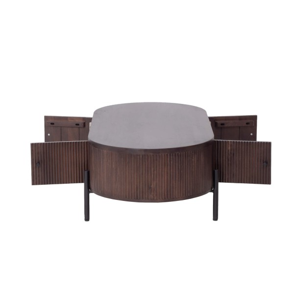 Table basse moderne en bois massif marron - Sohana